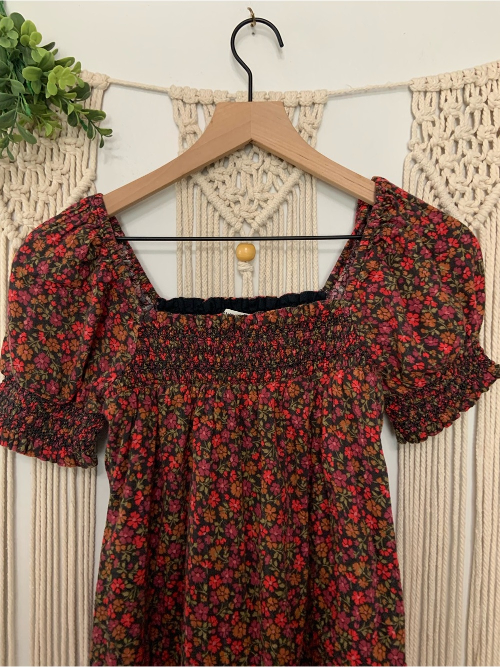 AMERICAN EAGLE Women’s Floral Smocked Puff Sleeve Babydoll Dress XS - Picture 4 of 14